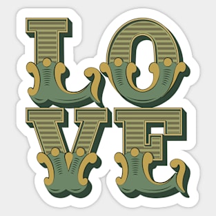 Love - Vintage Ornamental Letters. Sticker